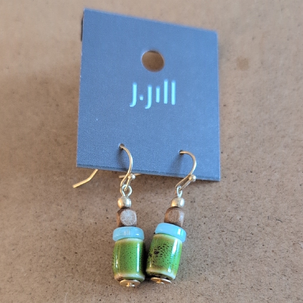 J. Jill Green and Gold Dangle Earrings